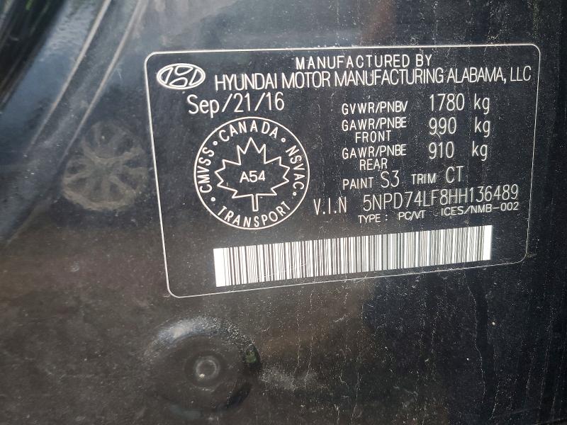 Продажа на аукционе авто 2017 Hyundai Elantra, vin: 5NPD74LF8HH136489, номер лота: 46879076