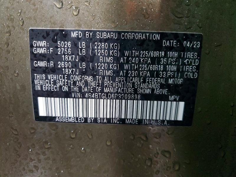 Продажа на аукционе авто 2023 Subaru Outback, vin: 4S4BTGLD6P3209898, номер лота: 48909716
