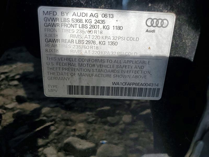 2014 Audi Q5 მანქანა იყიდება აუქციონზე, vin: WA1CFAFP6EA004314, აუქციონის ნომერი: 49465216