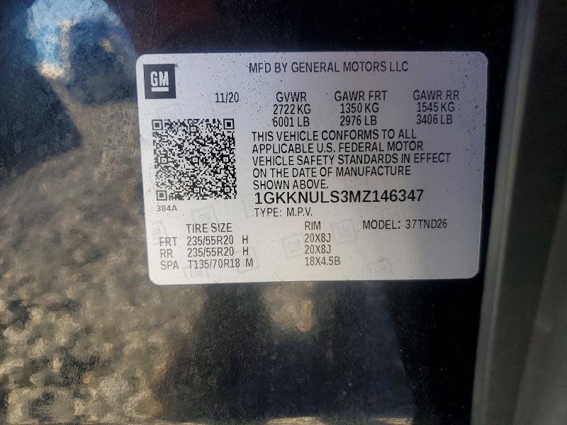 Aukcja sprzedaży 2021 Gmc Acadia, vin: 1GKKNULS3MZ146347, numer aukcji: 49922586