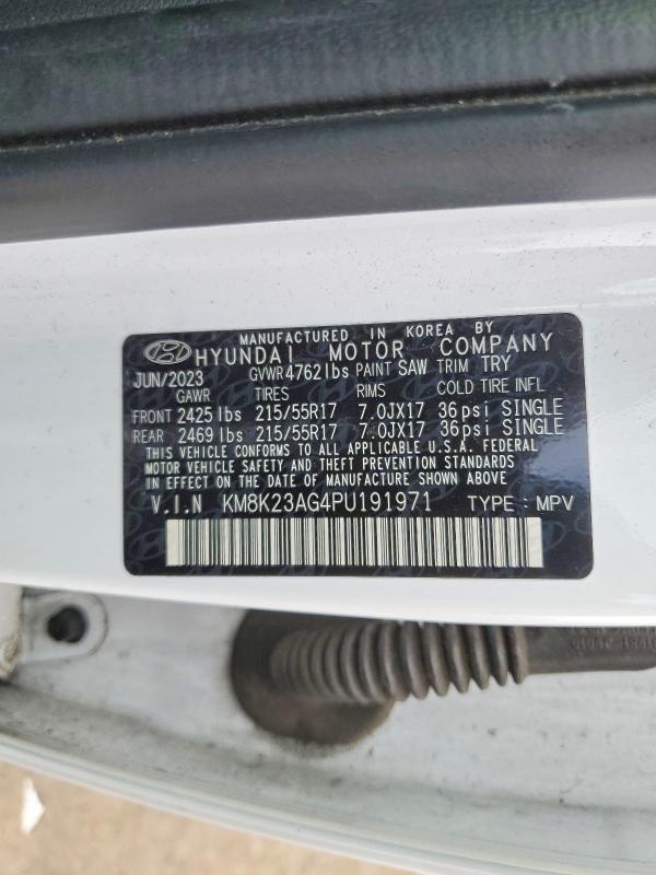 48438546 :رقم المزاد ، KM8K23AG4PU191971 vin ، 2023 Hyundai Kona Electric مزاد بيع