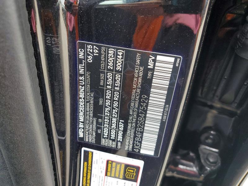 49664746 :رقم المزاد ، 4JGFB4FB2SB475429 vin ، 2025 Mercedes-benz Gle مزاد بيع