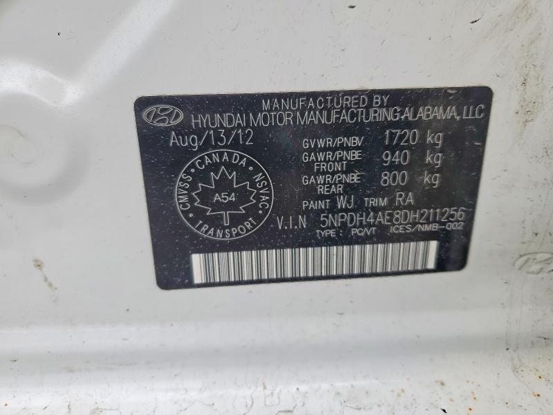 Продажа на аукционе авто 2013 Hyundai Elantra, vin: 5NPDH4AE8DH211256, номер лота: 49911946