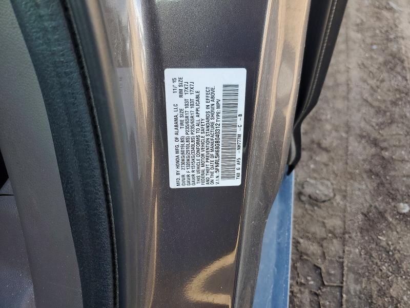 Продаж на аукціоні авто 2016 Honda Odyssey, vin: 5FNRL5H68GB040312, номер лоту: 51782906
