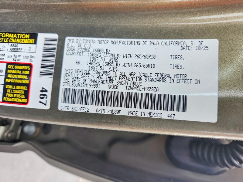 Продажа на аукционе авто 2025 Toyota Tacoma, vin: 3TMLB5JN1SM199591, номер лота: 51316656
