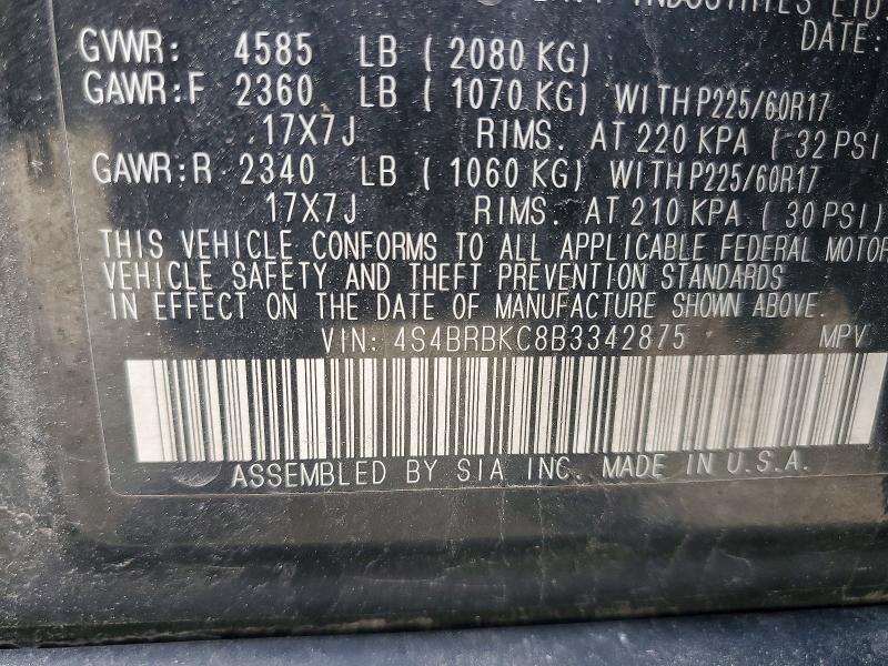 Aukcja sprzedaży 2011 Subaru Outback, vin: 4S4BRBKC8B3342875, numer aukcji: 47722966