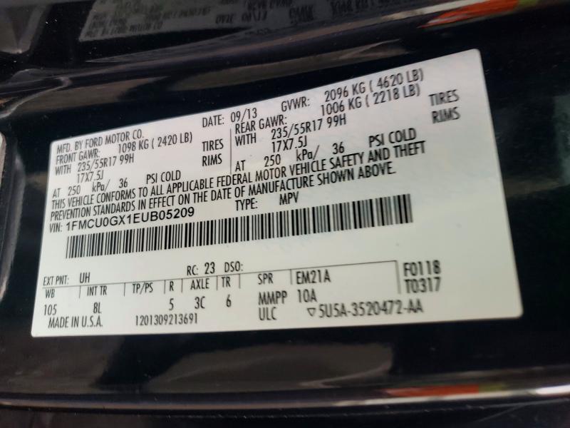 Aukcja sprzedaży 2014 Ford Escape, vin: 1FMCU0GX1EUB05209, numer aukcji: 48159106
