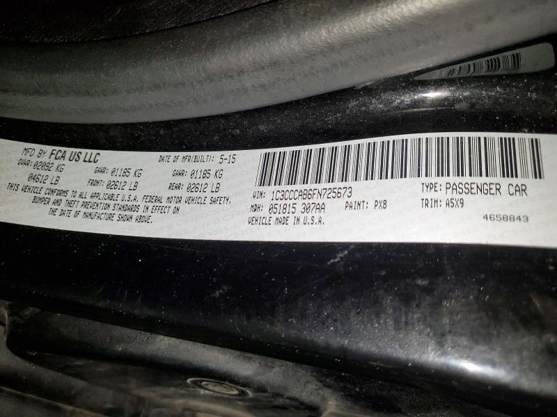 Aukcja sprzedaży 2015 Chrysler 200, vin: 1C3CCCAB6FN725673, numer aukcji: 48672256