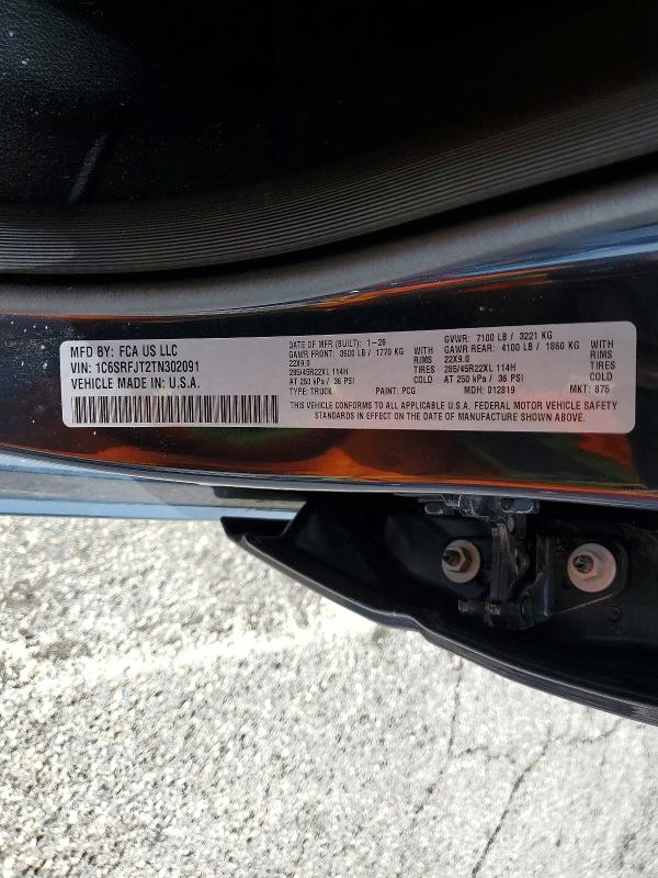 Продажа на аукционе авто 2026 Ram 1500, vin: 1C6SRFJT2TN302091, номер лота: 50186316