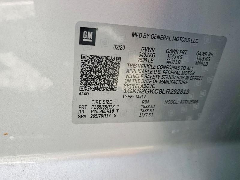 Продажа на аукционе авто 2020 Gmc Yukon Xl, vin: 1GKS2GKC8LR292813, номер лота: 50490556