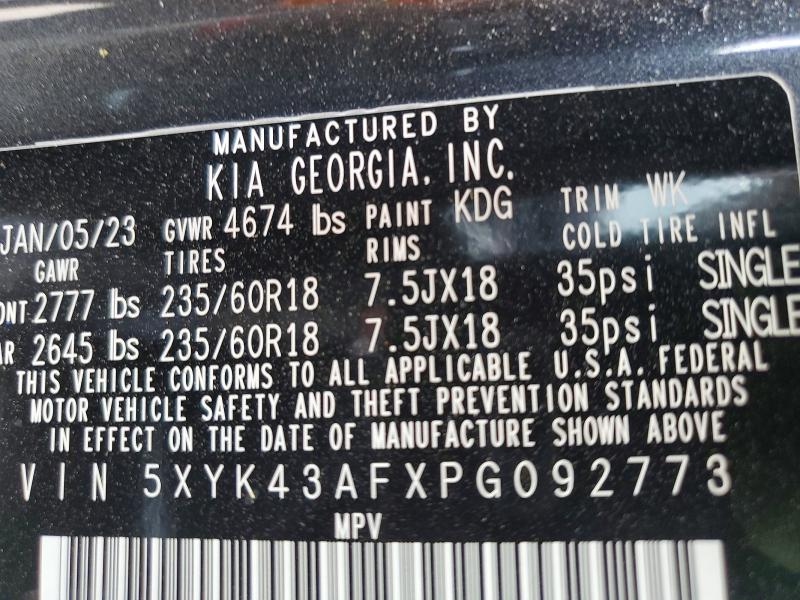 Продаж на аукціоні авто 2023 Kia Sportage, vin: 5XYK43AFXPG092773, номер лоту: 50338176