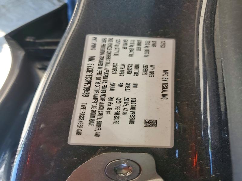 49711406 :رقم المزاد ، 5YJ3E1EC3PF709489 vin ، 2023 Tesla Model 3 مزاد بيع