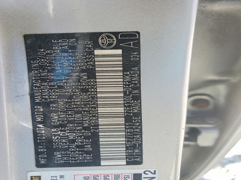 47302426 :رقم المزاد ، 2T1BR30EX5C368288 vin ، 2005 Toyota Corolla مزاد بيع