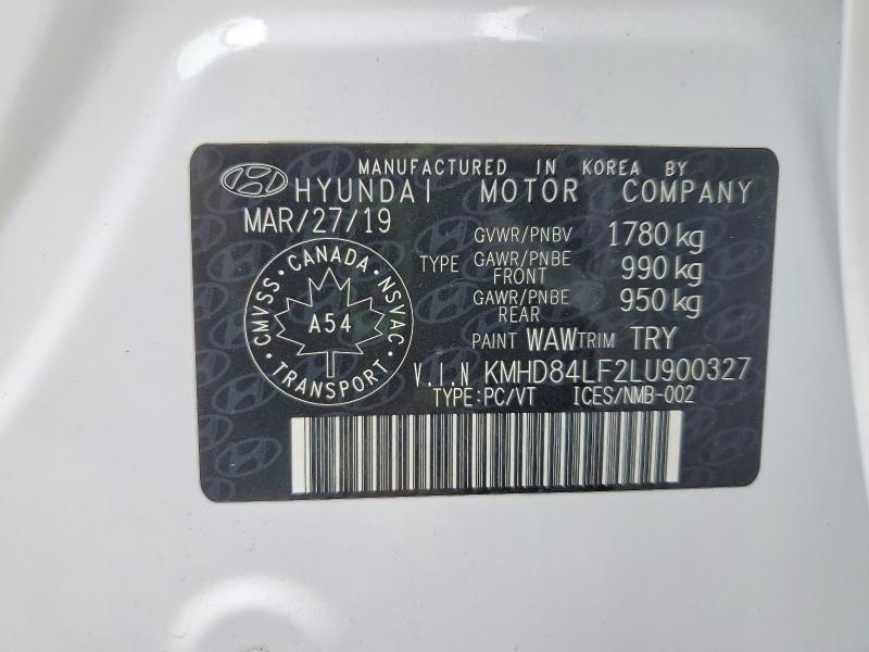 Продаж на аукціоні авто 2020 Hyundai Elantra, vin: KMHD84LF2LU900327, номер лоту: 48395496