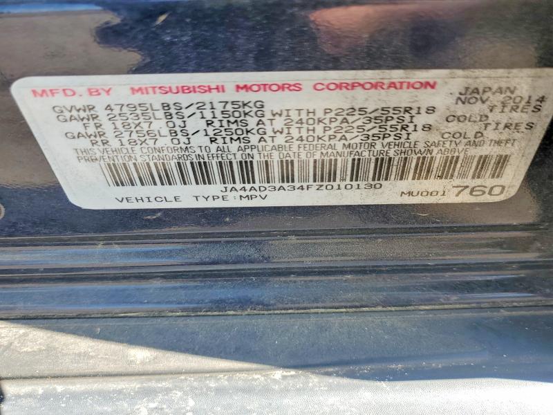 Продаж на аукціоні авто 2015 Mitsubishi Outlander, vin: JA4AD3A34FZ010130, номер лоту: 51163326
