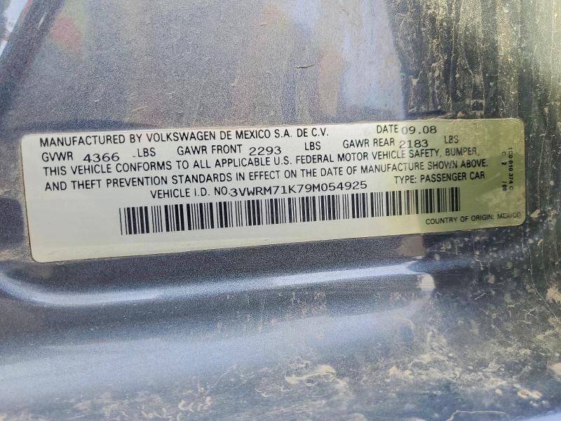 Продаж на аукціоні авто 2009 Volkswagen Jetta, vin: 3VWRM71K79M054925, номер лоту: 50436796