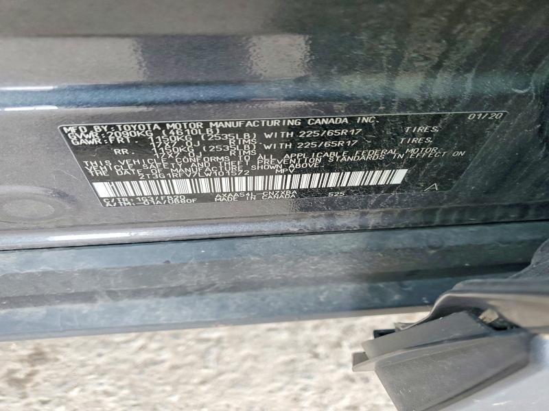 2020 Toyota Rav4 მანქანა იყიდება აუქციონზე, vin: 2T3G1RFV7LW101572, აუქციონის ნომერი: 51906026