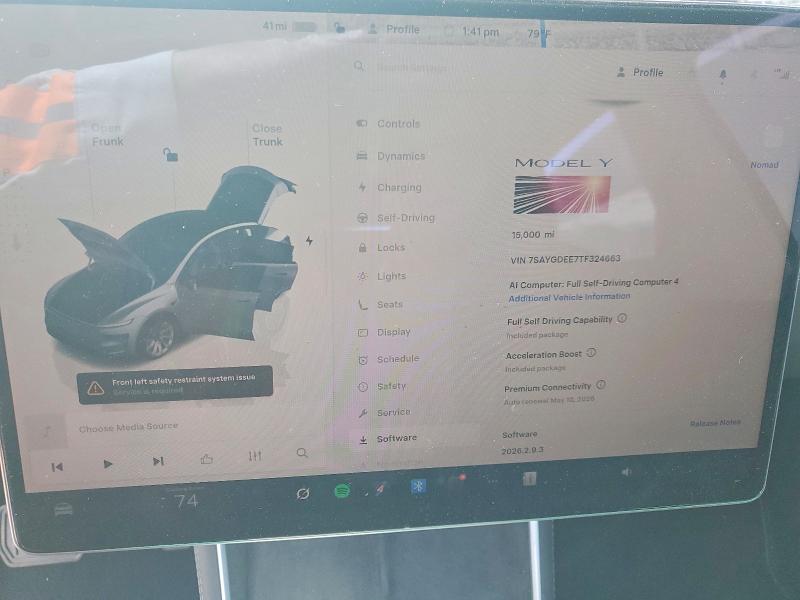 Aukcja sprzedaży 2026 Tesla Model Y, vin: 7SAYGDEE7TF324663, numer aukcji: 51236226