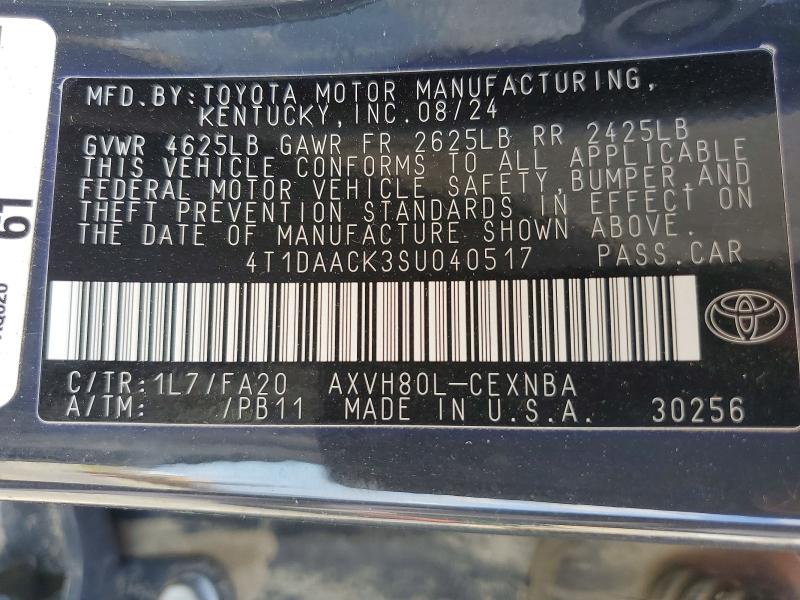 Продажа на аукционе авто 2025 Toyota Camry, vin: 4T1DAACK3SU040517, номер лота: 51529036