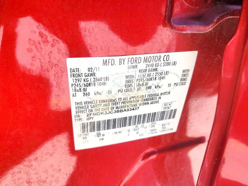Aukcja sprzedaży 2011 Ford Edge, vin: 2FMDK3JC3BBA93437, numer aukcji: 51690596