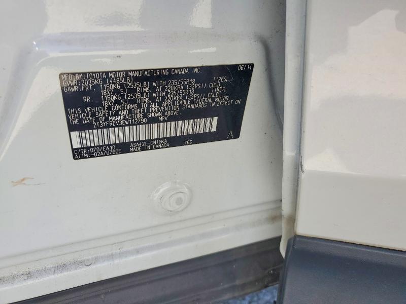 50409906 :رقم المزاد ، 2T3YFREV3EW112790 vin ، 2014 Toyota Rav4 مزاد بيع