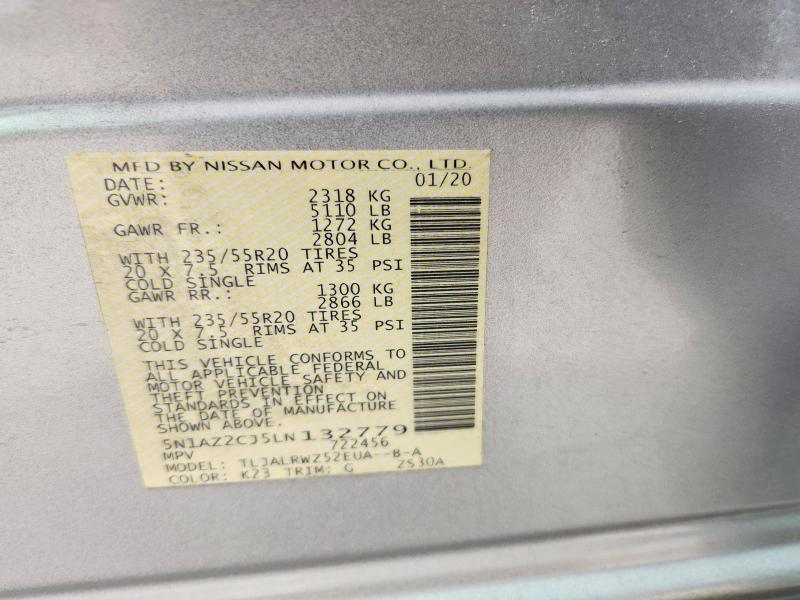 Продаж на аукціоні авто 2020 Nissan Murano, vin: 5N1AZ2CJ5LN132779, номер лоту: 50591526