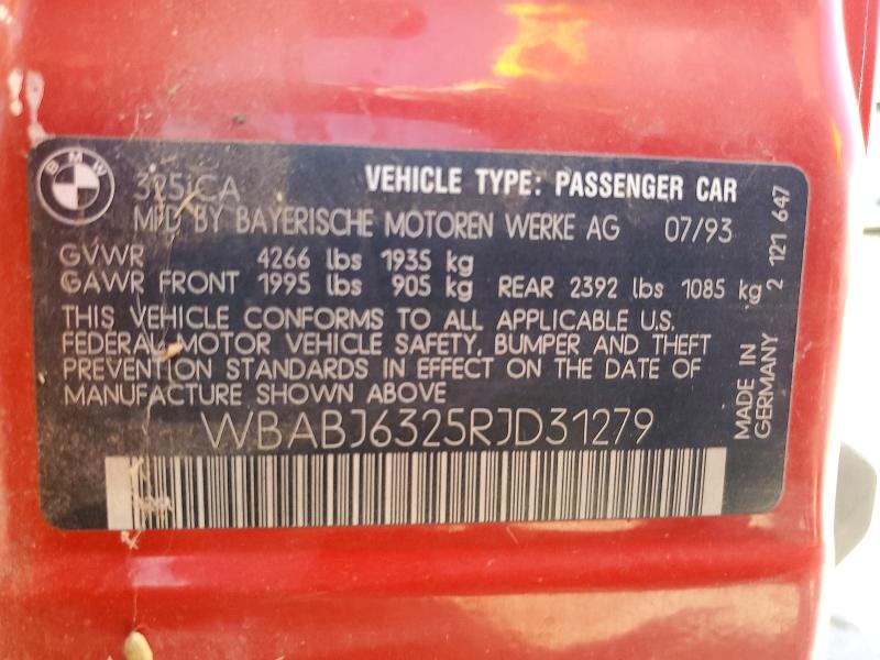 Продаж на аукціоні авто 1994 Bmw 325, vin: WBABJ6325RJD31279, номер лоту: 50408646