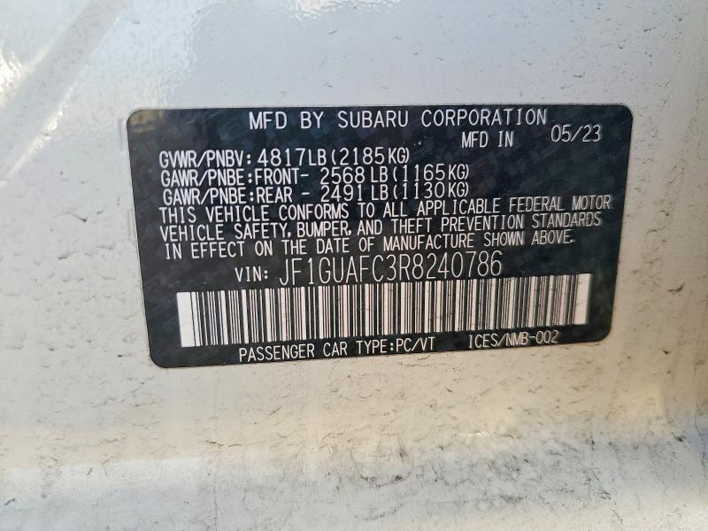 51066426 :رقم المزاد ، JF1GUAFC3R8240786 vin ، 2024 Subaru Impreza مزاد بيع