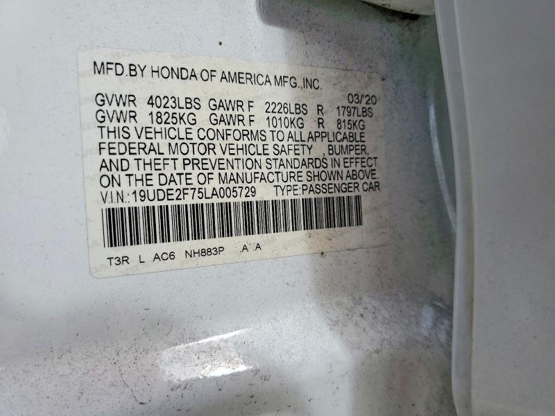 Aukcja sprzedaży 2020 Acura Ilx, vin: 19UDE2F75LA005729, numer aukcji: 48461326