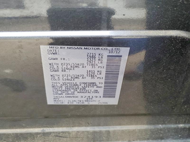 Продажа на аукционе авто 2013 Infiniti Jx35, vin: 5N1AL0MN9DC324193, номер лота: 52081996