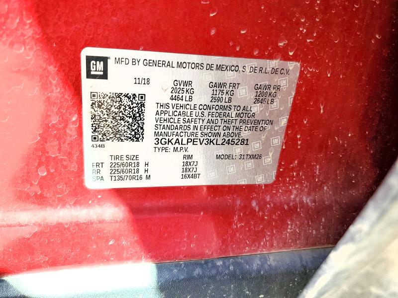 48966586 :رقم المزاد ، 3GKALPEV3KL245281 vin ، 2019 Gmc Terrain مزاد بيع