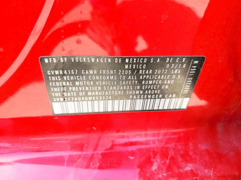 Aukcja sprzedaży 2016 Volkswagen Golf, vin: 3VW217AU4GM053174, numer aukcji: 48143706