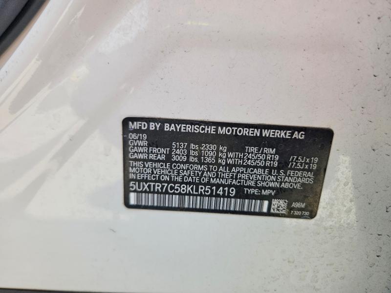 Продаж на аукціоні авто 2019 Bmw X3, vin: 5UXTR7C58KLR51419, номер лоту: 41629666