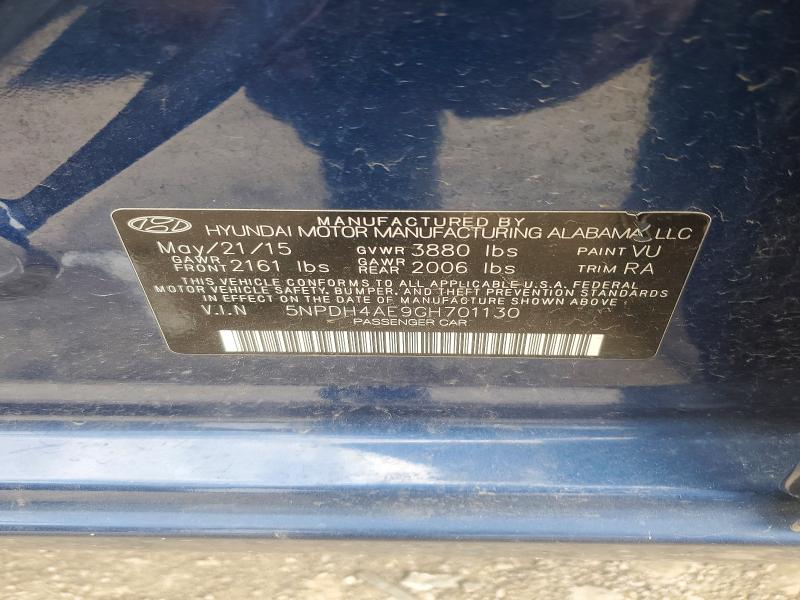 2016 Hyundai Elantra მანქანა იყიდება აუქციონზე, vin: 5NPDH4AE9GH701130, აუქციონის ნომერი: 51565786
