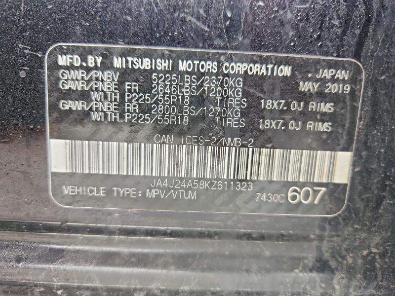 Aukcja sprzedaży 2019 Mitsubishi Outlander, vin: JA4J24A58KZ611323, numer aukcji: 48409726