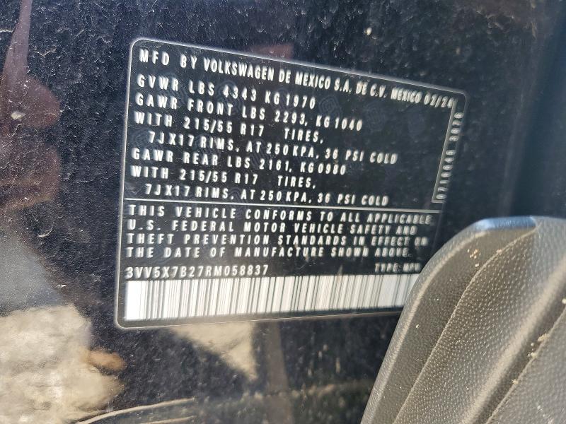 Продажа на аукционе авто 2024 Volkswagen Taos, vin: 3VV5X7B27RM058837, номер лота: 48595696