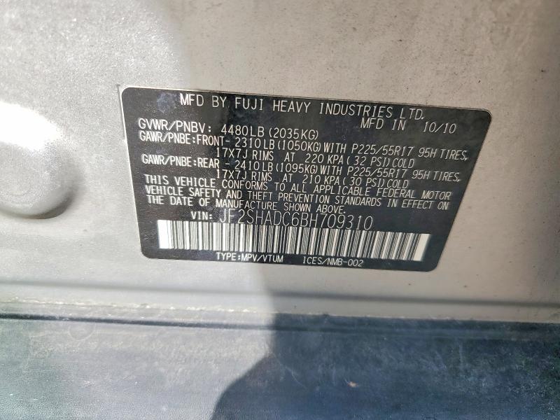 Продаж на аукціоні авто 2011 Subaru Forester, vin: JF2SHADC6BH709310, номер лоту: 50853386