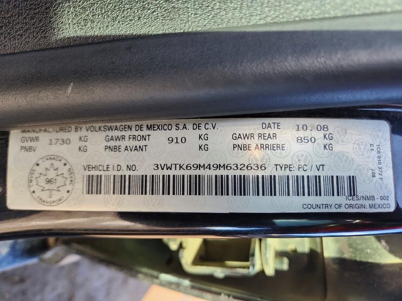 Aukcja sprzedaży 2009 Volkswagen City Jetta, vin: 3VWTK69M49M632636, numer aukcji: 49209166