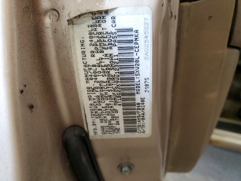1997 Toyota Camry მანქანა იყიდება აუქციონზე, vin: 4T1BG22K9VU123211, აუქციონის ნომერი: 50774216
