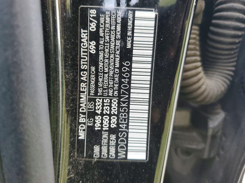 50357876 :رقم المزاد ، WDDSJ4EB5KN704696 vin ، 2019 Mercedes-benz Cla مزاد بيع