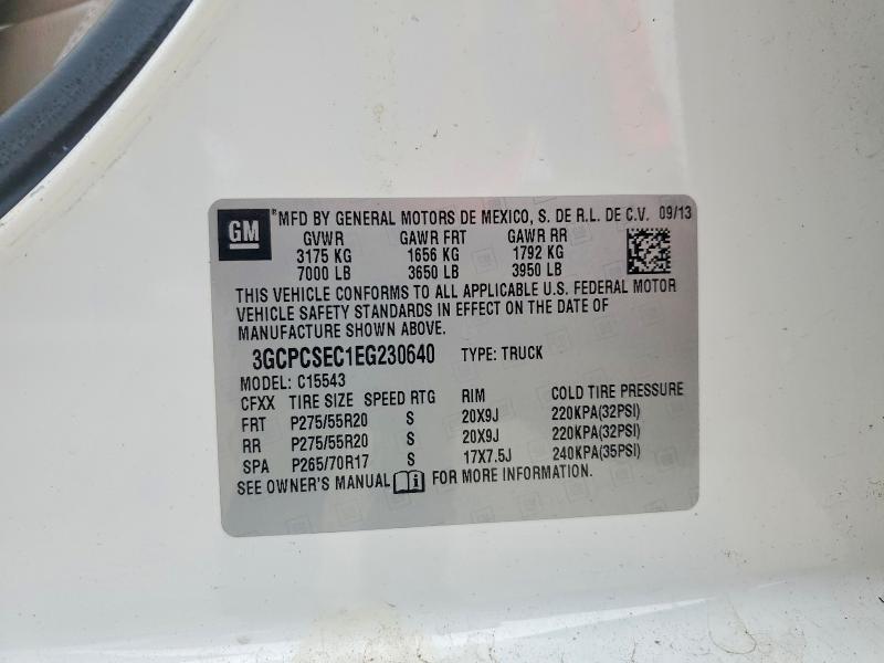 Продаж на аукціоні авто 2014 Chevrolet Silverado, vin: 3GCPCSEC1EG230640, номер лоту: 50769776