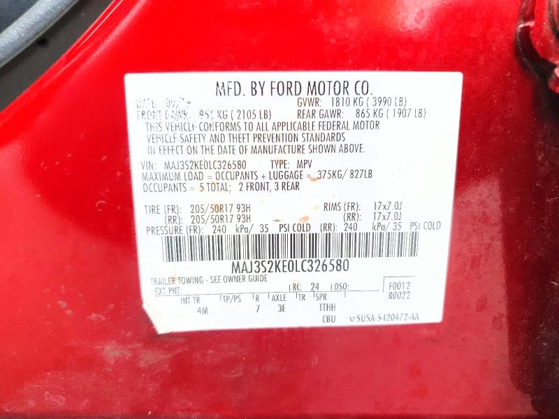 2020 Ford Ecosport მანქანა იყიდება აუქციონზე, vin: MAJ3S2KE0LC326580, აუქციონის ნომერი: 48253206