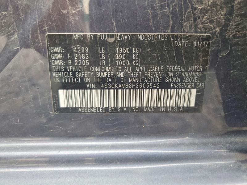 2017 Subaru Impreza მანქანა იყიდება აუქციონზე, vin: 4S3GKAM63H3605542, აუქციონის ნომერი: 51065616