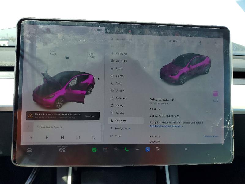 Продаж на аукціоні авто 2021 Tesla Model Y, vin: 5YJYGDED9MF103409, номер лоту: 49874596