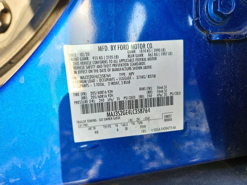 Продаж на аукціоні авто 2020 Ford Ecosport, vin: MAJ3S2GE4LC358764, номер лоту: 49786046