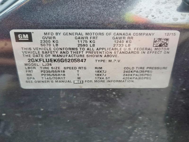 Продажа на аукционе авто 2016 Gmc Terrain, vin: 2GKFLUEK6G6205847, номер лота: 50333386