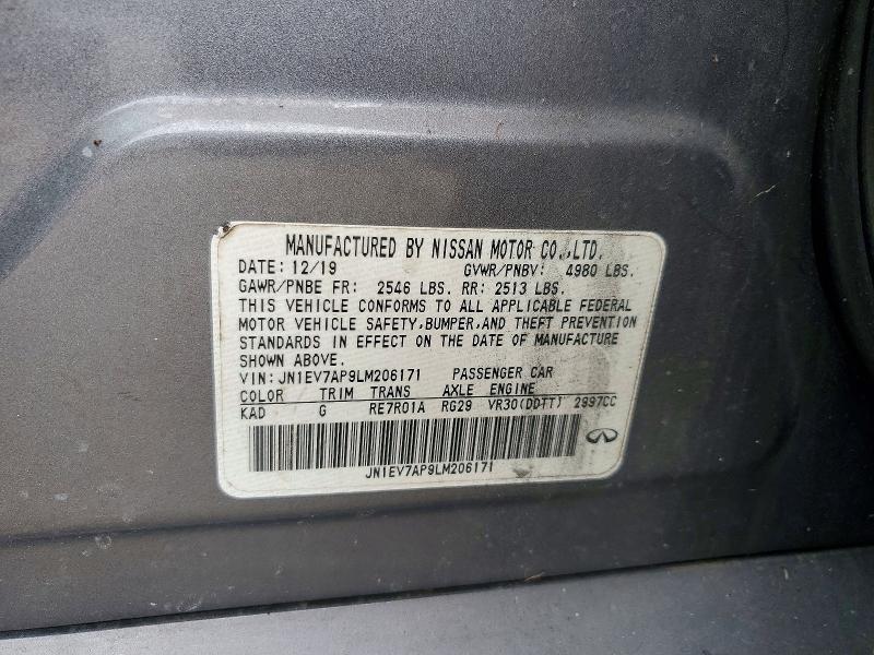 Продаж на аукціоні авто 2020 Infiniti Q50, vin: JN1EV7AP9LM206171, номер лоту: 51122116