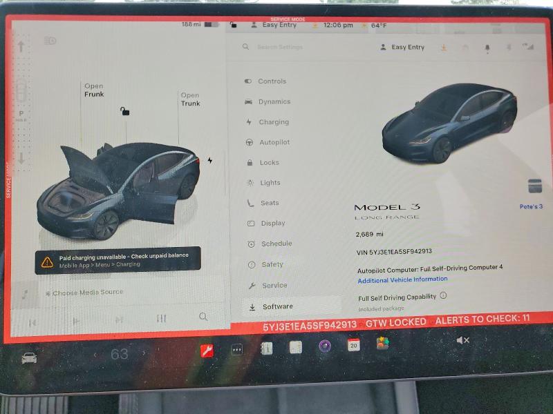 Aukcja sprzedaży 2025 Tesla Model 3, vin: 5YJ3E1EA5SF942913, numer aukcji: 49369876