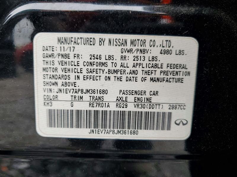 Aukcja sprzedaży 2018 Infiniti Q50, vin: JN1EV7AP8JM361680, numer aukcji: 51293766