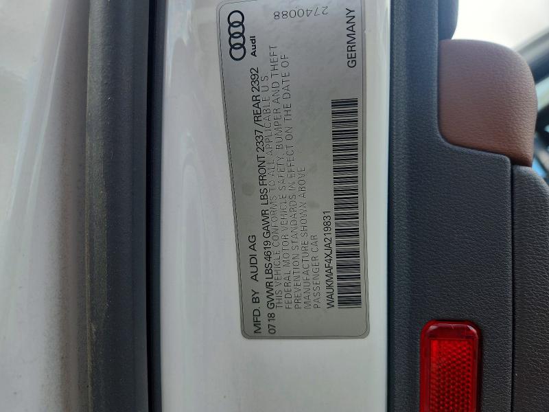 Продажа на аукционе авто 2018 Audi A4, vin: WAUKMAF4XJA219831, номер лота: 48227726